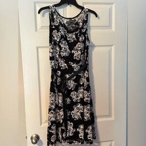 Elegant Black and White Floral Dress